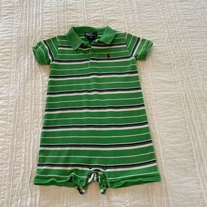 Polo by Ralph Lauren one piece 18M - green/white/navy stripes